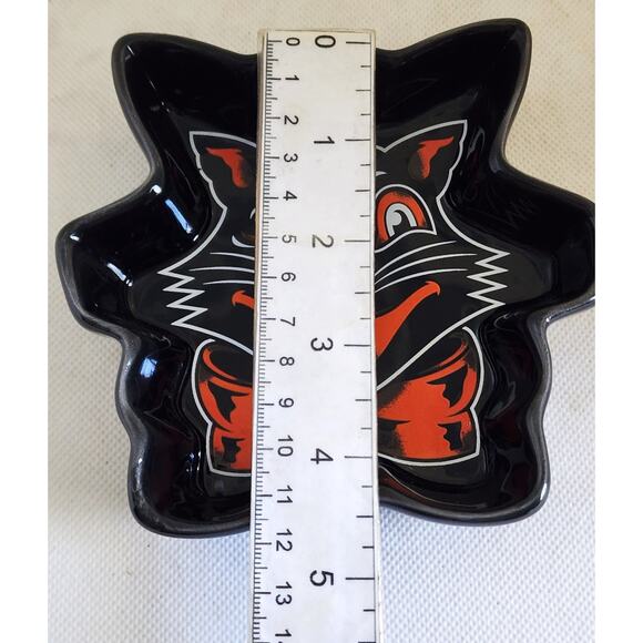 CANDY/TRINKET DISH-SOURPUSS-Black-Orange Cat-Display-Ashtray-Small - Picture 7 of 8